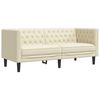 vidaXL Chesterfield Sofa Set Cream Faux leather, plywood, solid wood