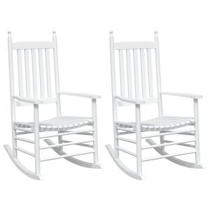 vidaXL Rocking Chair White Solid fir wood Standard Durable