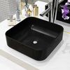 vidaXL Basin Ceramic Square Black 15"x15"x5.3"