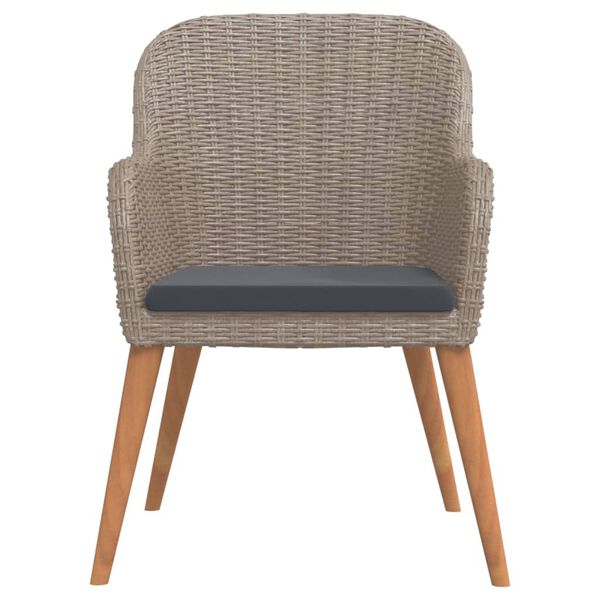 vidaXL 5 Piece Patio Dining Set with Cushions Brown