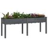 vidaXL Planter Grey Solid fir wood Large Planter Rectangular Rustic