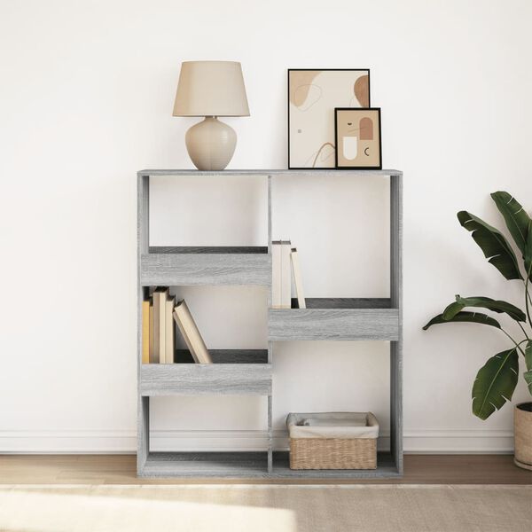 vidaXL Book Cabinet Grey Sonoma Engineered wood Medium Book Cabinet