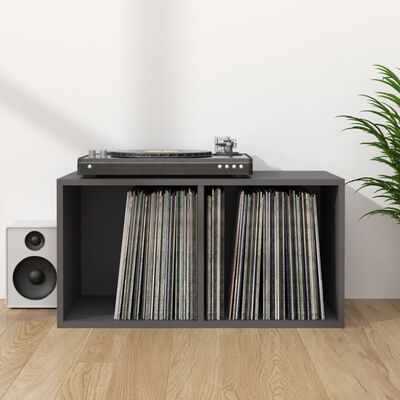 vidaXL Vinyl Storage Box Gray 28"x13.4"x14.2" Engineered Wood