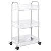 vidaXL Storage Trolley 3-Tier Transparent 14.6x11.0x26.8" Acrylic