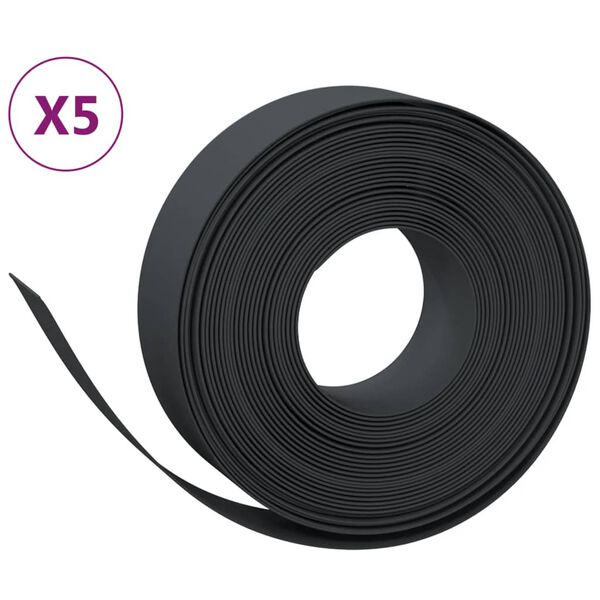 vidaXL Garden Edgings 5 pcs Black 32.8' 5.9" Polyethylene
