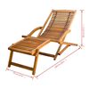 vidaXL Deck Chair Light brown Acacia wood Standard Foldable Deck Chair