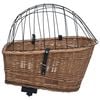vidaXL Bike Rear Basket with Cover 21.7"x12.2"x14.2" Natural Willow