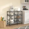 vidaXL Baker's Rack Gray Sonoma 35.4"x15.7"x33.1" Engineered Wood and Metal