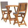 vidaXL Bistro Set with Cushion 3 pcs Oil Natural Solid Acacia Wood