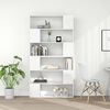 vidaXL Book Cabinet Room Divider High gloss white Engineered wood