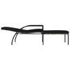 vidaXL Sun Lounger Grey PE rattan, galvanized steel, fabric (100% polyester)