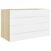 vidaXL Bathroom Furniture Set White and sonoma oak Engineered wood