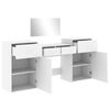 vidaXL Dressing Table Set White Engineered wood, glass Medium