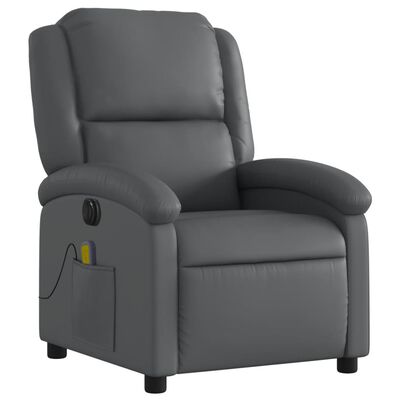 Grey single-seat recliner from side/front view