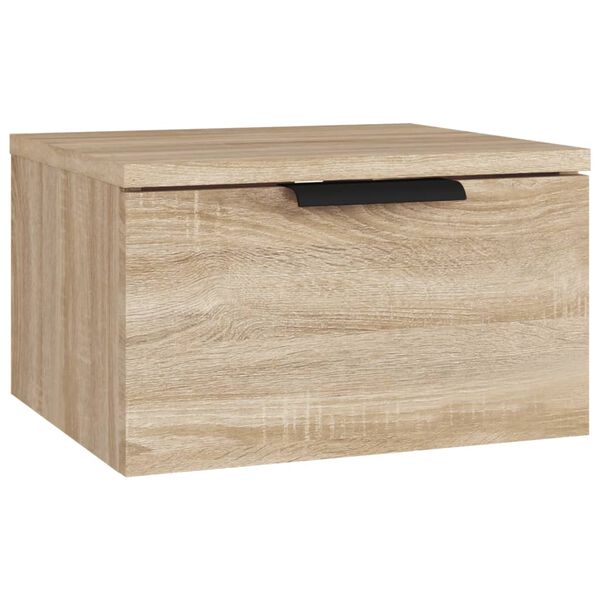 vidaXL Wall-mounted Bedside Cabinet Set of 2 Sonoma oak Engineered wood