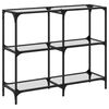 vidaXL Console Table Transparent Steel and Glass Decorative Inlays