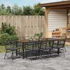 vidaXL Garden Dining Set 9 pcs Black poly rattan