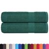 vidaXL Shower Towel Set of 2 Green 100% Cotton 27.6 x 55.1 in