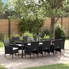 vidaXL Garden Dining Set with Cushion 9 pcs Black Poly Rattan
