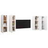 vidaXL TV Cabinet Set of 4 White Engineered Wood Wall Mounted TV Cabinet