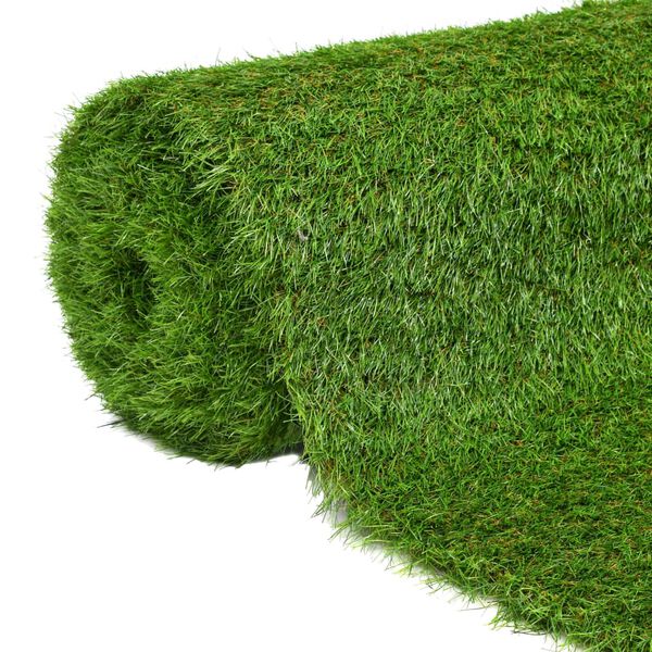 vidaXL Artificial Grass Light Green, Dark Green, Brown