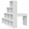 vidaXL Corner Desk White 39.96 x 58.86 x 58.86 in Engineered Wood