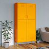 vidaXL Wardrobe Mustard Yellow Steel Large Levelers Wardrobe