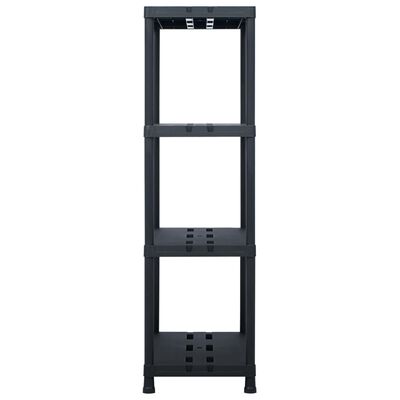 vidaXL Storage Shelf Racks 2 pcs Black 485 lb 35.4"x15.7"x54.3" Plastic