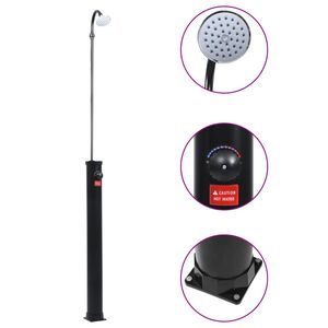 vidaXL Solar Shower Black PVC and ABS 84.6 in tall Height-Adjustable