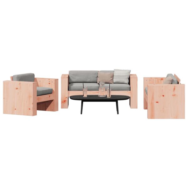vidaXL Garden Lounge Set Natural Wood Solid Douglas wood Standard