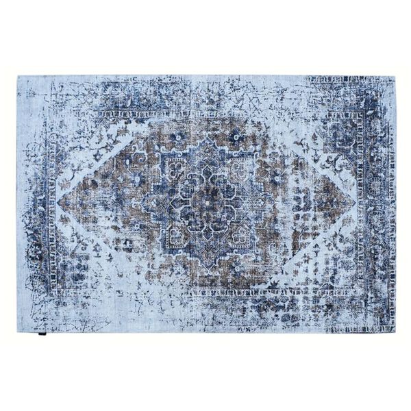 Dutch Lifestyle Rug Beige and Blue Polyester 118.1x78.7 in Pattern Rug