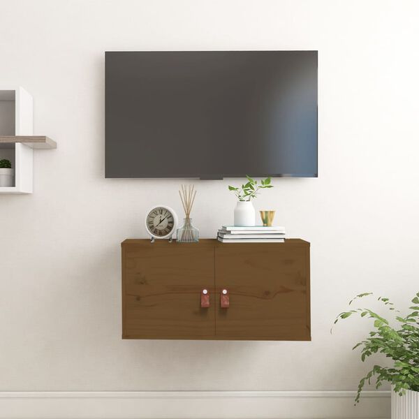 vidaXL Wall Cabinet Honey brown Solid pine wood