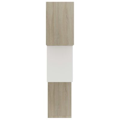vidaXL Cube Wall Shelves White and Sonoma Oak 33.3"x5.9"x10.6" Engineered Wood