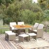 vidaXL Garden Dining Set Beige, Cream