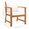 vidaXL Garden Chair Set of 2 Cream and Wood