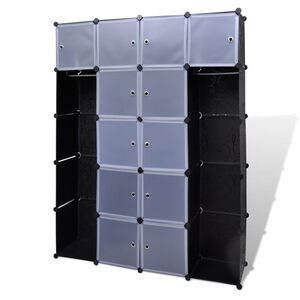 vidaXL Modular Storage Black and White Plastic Large Modular