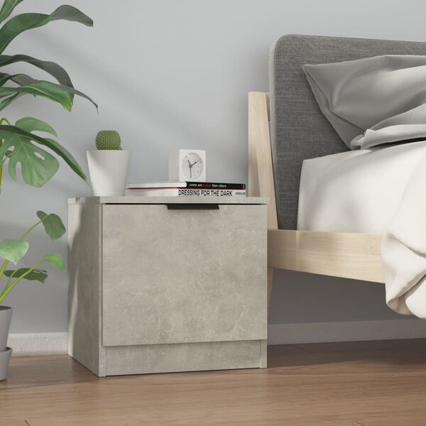 vidaXL Bedside Cabinet Concrete grey Engineered wood Small
