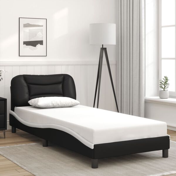 vidaXL Bed Frame Black and White