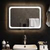 vidaXL Led Bathroom Mirror Transparent Glass Medium Bathroom Mirror