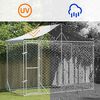 vidaXL Outdoor Dog Kennel Silver Galvanized steel, polyethylene Large