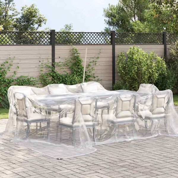 vidaXL Clear Tarpaulin with Eyelets 16.4x16.4' Polyethylene