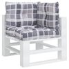 vidaXL Pallet Cushion Set of 3 Grey Check Pattern Polyester Standard