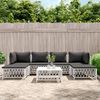 vidaXL Garden Lounge Set White Woven fabric, powder-coated steel, textilene