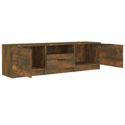 vidaXL TV Cabinet Smoked Oak 55.1"x13.8"x15.7" Engineered Wood