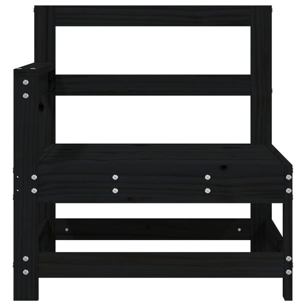 vidaXL Garden Corner Sofa Black Solid pine wood Medium Modular
