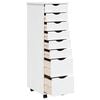 vidaXL Rolling Cabinet White Solid pine wood Compact Rollable