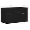 vidaXL Sink Cabinet With Basin Black Engineered wood, Ceramic Medium