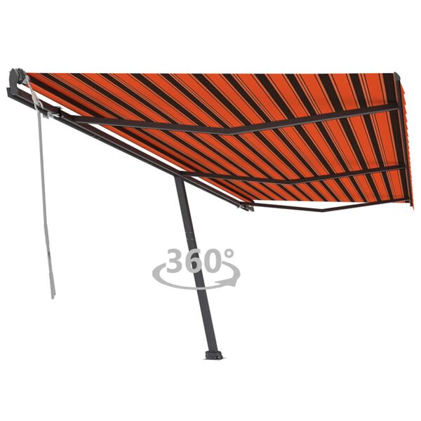 vidaXL Retractable Awning Orange and brown