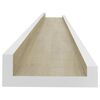 vidaXL Wall Shelf Set of 2 White and Sonoma Oak MDF 31.5 x 3.5 x 1.2 in