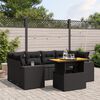 vidaXL Garden Sofa Set Black Poly Rattan Large UV-resistant materials